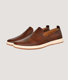 Big Boon Men's Perforated Lightweight Slip-On Loafers in brown leather.