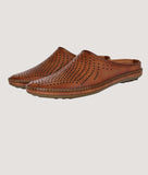 Big Boon Men's Clogs Style Mule Shoe, brown slip-on, perforated design, comfortable casual footwear, durable material.