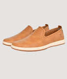 Big Boon Men Perforated Lightweight Slip-On Loafers in tan color.