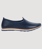 Sport Style Shoes - Big Boon Men's Ethnic Nagra Shoes in blue synthetic leather with rubber sole.