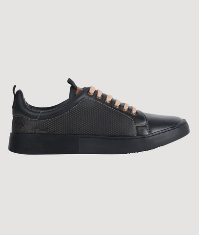 Big Boon Men's Lightweight Perforated Sneakers in Black Synthetic Leather