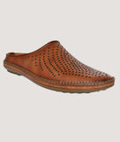 Big Boon Men's Clogs Style Mule Shoe, comfortable slip-on for casual wear, brown with perforated design.