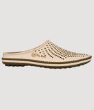 Big Boon Men's Clogs Style Mule Shoe, casual beige slip-on with perforated design.