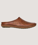 Men's brown clog-style mule shoe by Big Boon with perforated design.