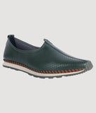 Sport Style Shoes - Big Boon Men's Ethnic Nagra Shoes, green synthetic leather with rubber sole.