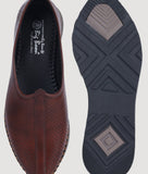 Sport Style Shoes - Big Boon Men's Ethnic Nagra Shoes, synthetic leather, rubber sole, brown color.