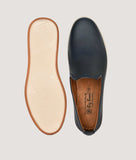 Big Boon Men's perforated lightweight slip-on loafers, top and sole view.