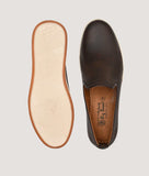 Big Boon Men's Perforated Lightweight Slip-On Loafers, top and bottom view, brown color.