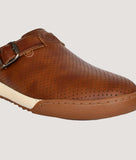 Men's ethnic clogs with traditional design, synthetic material, and slip-on closure.