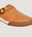 Men's ethnic clogs with traditional design, slip-on style, medium width, synthetic material, TPR sole.