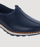 Sport Style Shoes - Big Boon Men's Ethnic Nagra Shoes in blue synthetic leather with rubber sole and sporty design.