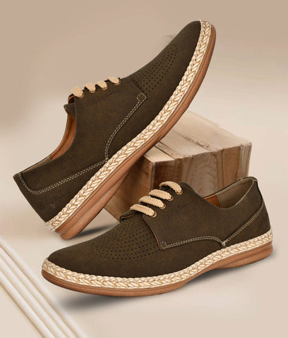Bigboonstore Derby Shoes Olive / 6 Big Boon Men's Casual Nubuck Derby Shoes