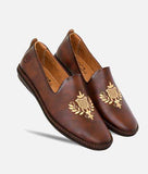 Bigboonstore Embroider/ Zardozi Style Coffee / 6 Ethnic Shoes - Big Boon Men's Ethnic Mojari Embroider Style