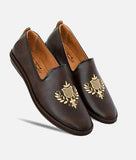 Bigboonstore Embroider/ Zardozi Style Dcoffee / 6 Ethnic Shoes - Big Boon Men's Ethnic Mojari Embroider Style