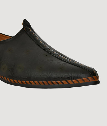 Bigboonstore Ethnic Shoes Black / 6 Big Boon Men's Ethnic Shoes in Laser Style