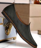 Big Boon men's ethnic slip-on shoes in laser style with synthetic material and flat TPR sole