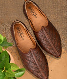 Bigboonstore Ethnic Shoes Coffee / 6 Big Boon Men's Ethnic Laser Design Nagra Shoes