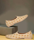 Bigboonstore Ethnic Shoes Off_white / 6 Big Boon Men's Ethnic Shoes in Laser Style