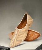 Bigboonstore Ethnic Shoes Off_white / 6 Nagra Shoes - Big Boon Men's Designer Laser Style Footwear
