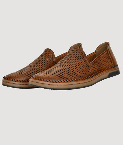 Bigboonstore Loafer Style Dtan / 6 Big Boon Men's  Laser Style Loafer Shoes