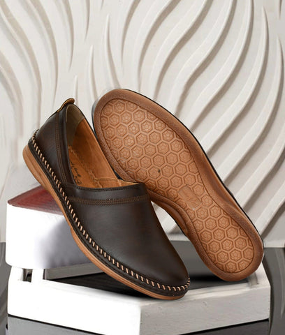 Bigboonstore Loafer Style Dcoffee / 6 Big Boon Men's Ethnic Casual Loafer Shoes