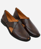 Bigboonstore Peshawari Suede Style Dcoffee / 6 Big Boon Men's Ethnic Mojari Peshawari Suede Style